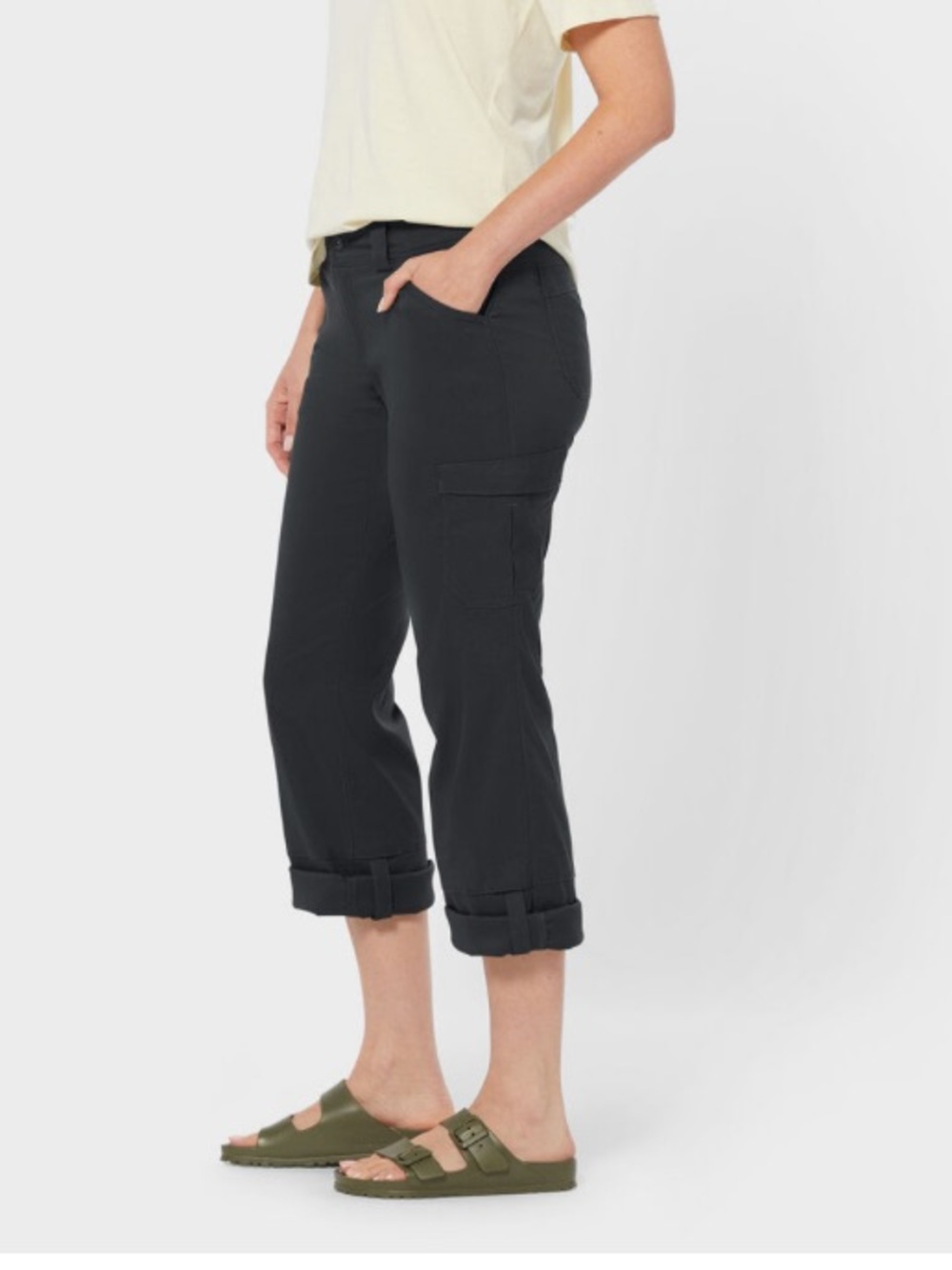Duluth Trading 18x33 Dry on the Fly Bootcut Cargo Women’s Pant Blue Roll Cuffs - Picture 3 of 16